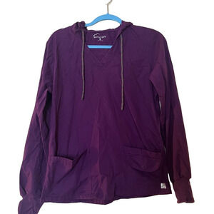 Women's Purple Hooded Scrub Jacket